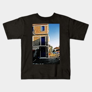 blue door bulding Kids T-Shirt